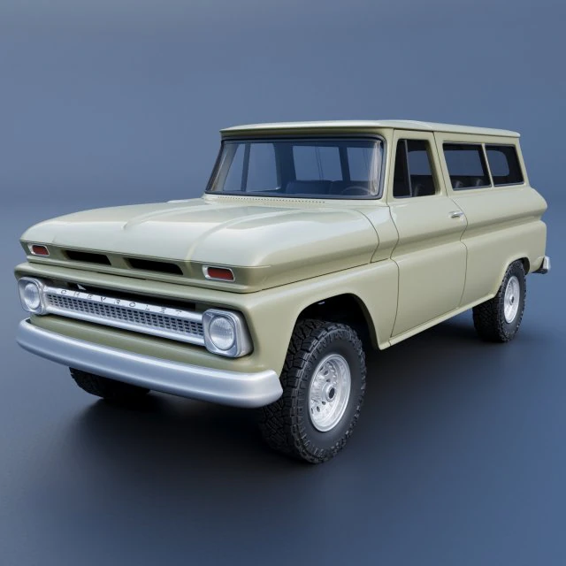 Chevrolet Suburban 1965 3D Print Model .c4d .max .obj .3ds .fbx .stl .blend 