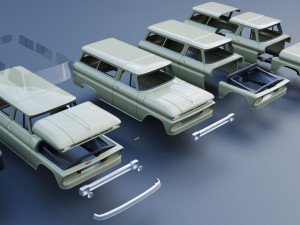 Chevrolet Suburban 1965 Modelo de Impressão 3D