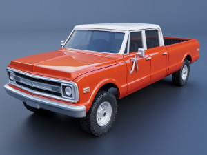 Chevrolet K10 Crew Cab 1970 3D-Druckmodell