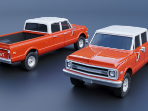 Chevrolet K10 Crew Cab 1970 Modelo de impresión 3D