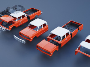 Chevrolet K10 Crew Cab 1970 Modelo de impresión 3D