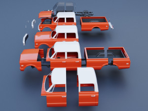 Chevrolet K10 Crew Cab 1970 Modelo de impresión 3D
