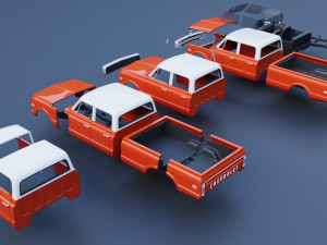 Chevrolet K10 Crew Cab 1970 Modelo de impresión 3D