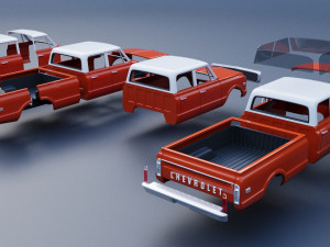 Chevrolet K10 Crew Cab 1970 Modelo de impresión 3D