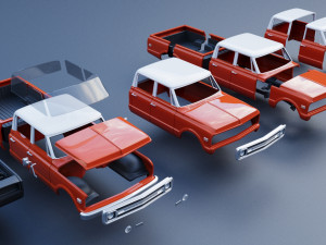 Chevrolet K10 Crew Cab 1970 Modelo de impresión 3D