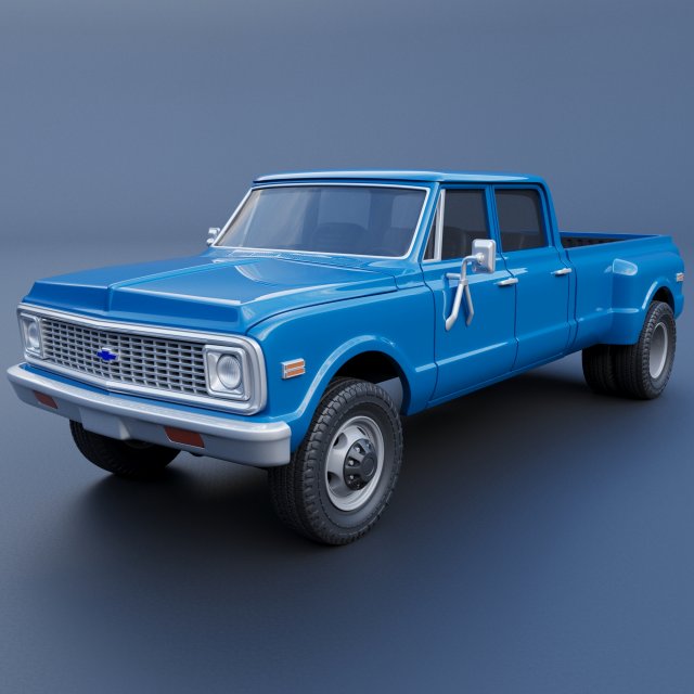 Chevrolet K10 Crew Cab Dually 1972 3D 프린트 모델 .c4d .max .obj .3ds .fbx .stl .blend 