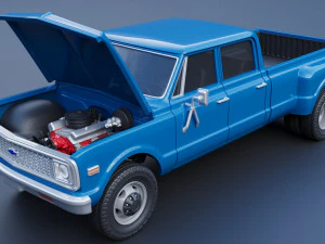 Chevrolet K10 Crew Cab Dually 1972 3D Print Model