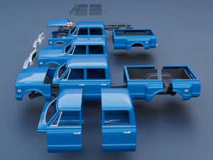 Chevrolet K10 Crew Cab Dually 1972 3D Print Model