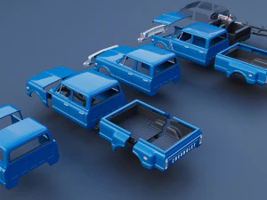 Chevrolet K10 Crew Cab Dually 1972 3D Print Model