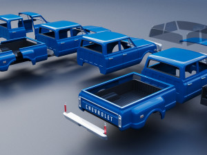 Chevrolet K10 Crew Cab Dually 1972 3D 프린트 모델