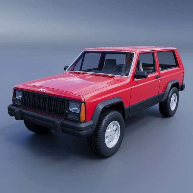 Jeep Cherokee XJ 2 Door 1984 3D Print Model .c4d .max .obj .3ds .fbx .stl .blend
