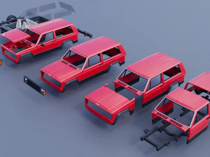 Jeep Cherokee XJ 2 Door 1984 3D Print Model