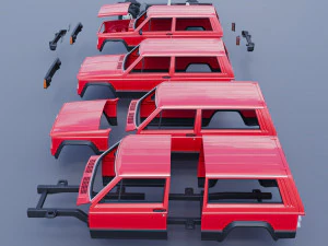 Jeep Cherokee XJ 2 Door 1984 3D Print Model