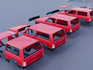 Jeep Cherokee XJ 2 Door 1984 3D Print Model