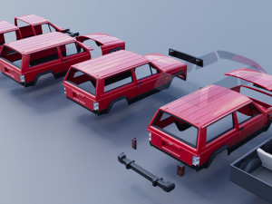 Jeep Cherokee XJ 2 Door 1984 Modello di stampa 3D