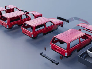 Jeep Cherokee XJ 2 Door 1984 3D Print Model