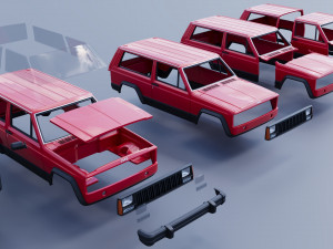 Jeep Cherokee XJ 2 Door 1984 Modello di stampa 3D