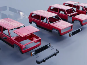 Jeep Cherokee XJ 2 Door 1984 3D Print Model