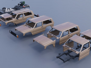 Jeep Cherokee XJ 2 Door 1984 Custom 3D Принт Модель