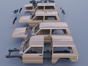 Jeep Cherokee XJ 2 Door 1984 Custom 3D Принт Модель