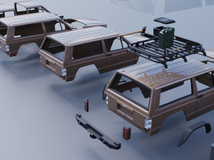 Jeep Cherokee XJ 2 Door 1984 Custom 3D Принт Модель