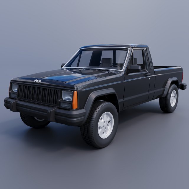 Jeep Comanche 1985 Modelo de Impressão 3D .c4d .max .obj .3ds .fbx .stl .blend 