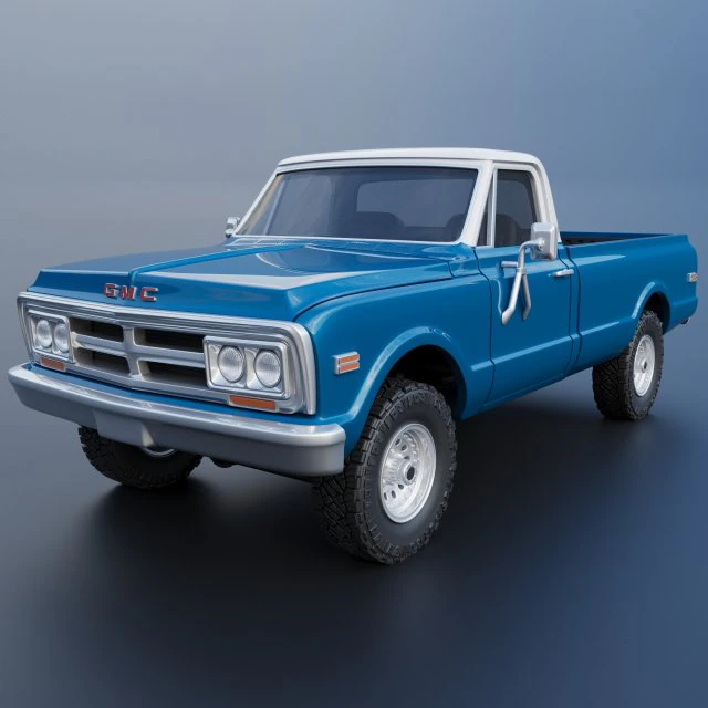 GMC Pickup 1970 3D Print Model .c4d .max .obj .3ds .fbx .stl .blend 