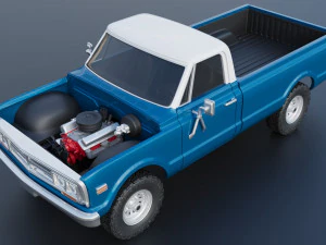 GMC Pickup 1970 3D Print Model