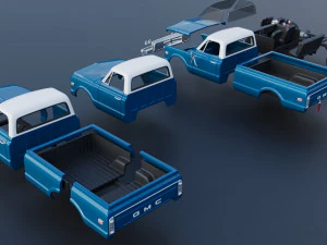 GMC Pickup 1970 3D Print Model