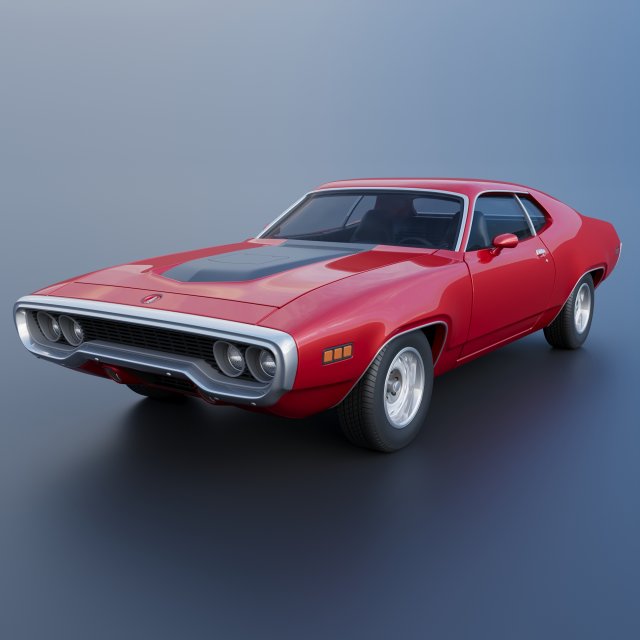 Plymouth Road Runner 1971 3D प्रिंट मॉडल .c4d .max .obj .3ds .fbx .stl .blend 