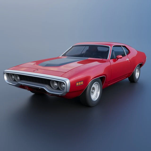 Plymouth Road Runner 1971 3D Print Model .c4d .max .obj .3ds .fbx .stl .blend 