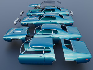 Plymouth Road Runner 1972 3D 프린트 모델