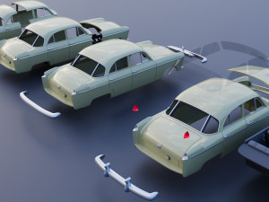 WILLYS AERO 1952 4 Door 3D 프린트 모델