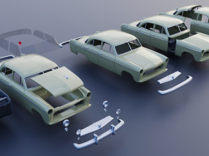 WILLYS AERO 1952 4 Door 3D 프린트 모델