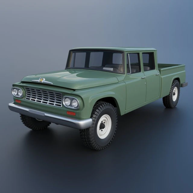 International Pickup C120 Crew Cab 1962 3D Print Model .c4d .max .obj .3ds .fbx .stl .blend 