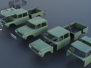 International Pickup C120 Crew Cab 1962 Modelo de Impressão 3D