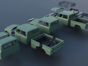 International Pickup C120 Crew Cab 1962 3D Print Model
