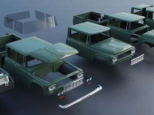 International Pickup C120 Crew Cab 1962 Modelo de Impressão 3D
