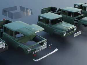 International Pickup C120 Crew Cab 1962 3D Print Model