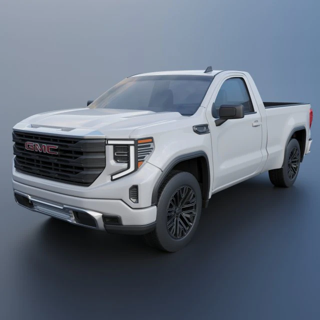 GMC Sierra 1500 Regular Cab 2024 3D Print Model .c4d .max .obj .3ds .fbx .stl .blend 