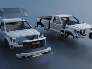GMC Sierra 1500 Regular Cab 2024 3D Print Model