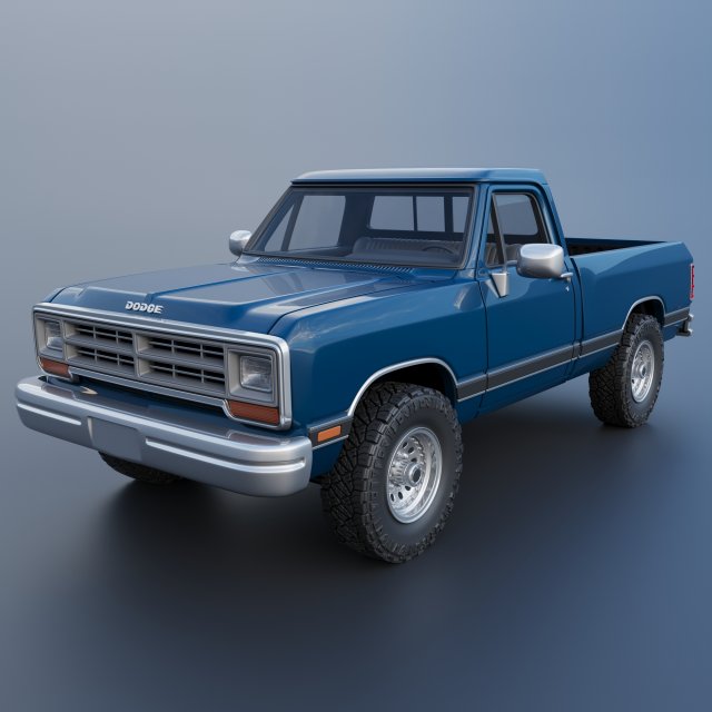 Dodge Ram W150 1987 Model Cetak 3D .c4d .max .obj .3ds .fbx .stl .blend 