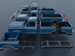 Dodge Ram W150 1987 Model Cetak 3D