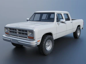 Dodge Ram W350 Crew Cab 1985 3D Print Model