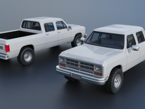 Dodge Ram W350 Crew Cab 1985 Modelo de Impressão 3D