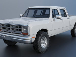 Dodge Ram W350 Crew Cab 1985 Modelo de Impressão 3D