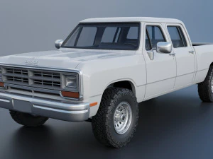 Dodge Ram W350 Crew Cab 1985 3D Print Model