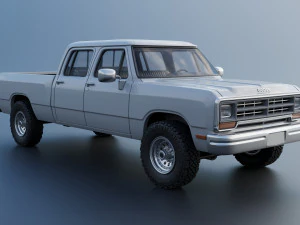 Dodge Ram W350 Crew Cab 1985 3D Print Model