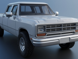 Dodge Ram W350 Crew Cab 1985 Modelo de Impressão 3D