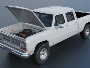 Dodge Ram W350 Crew Cab 1985 3D Print Model